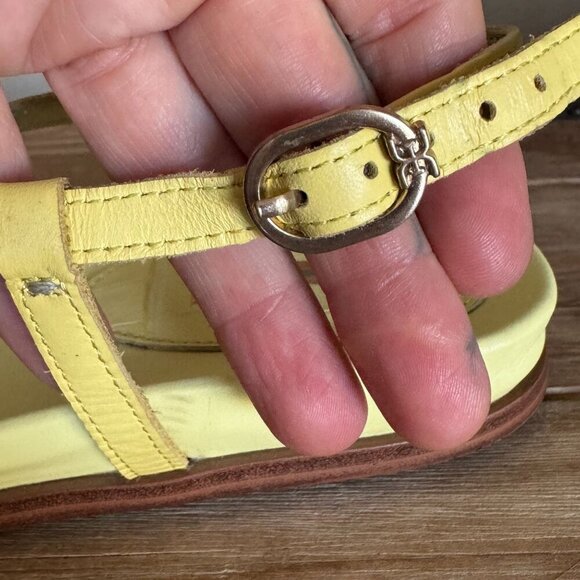 Sam Edelman Naomi Butter Yellow Croc Thong Angle Strap Thong Flat Sandal Size 8 - Picture 8 of 17